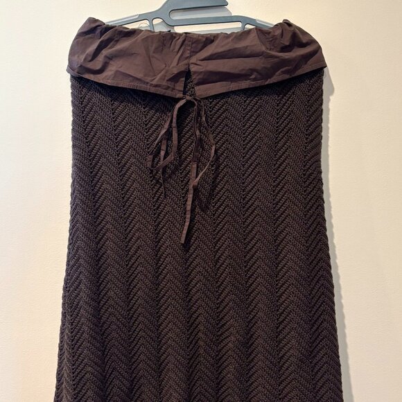 Anthropologie Dresses & Skirts - Electra Chevron Knit Midi Skirt in Bittersweet Brown Size M